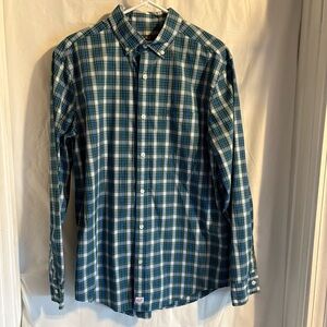 Vineyard Vines Medium Classic Fit Murray Shirt Blue‎ Plaid Long Sleeve Button Up